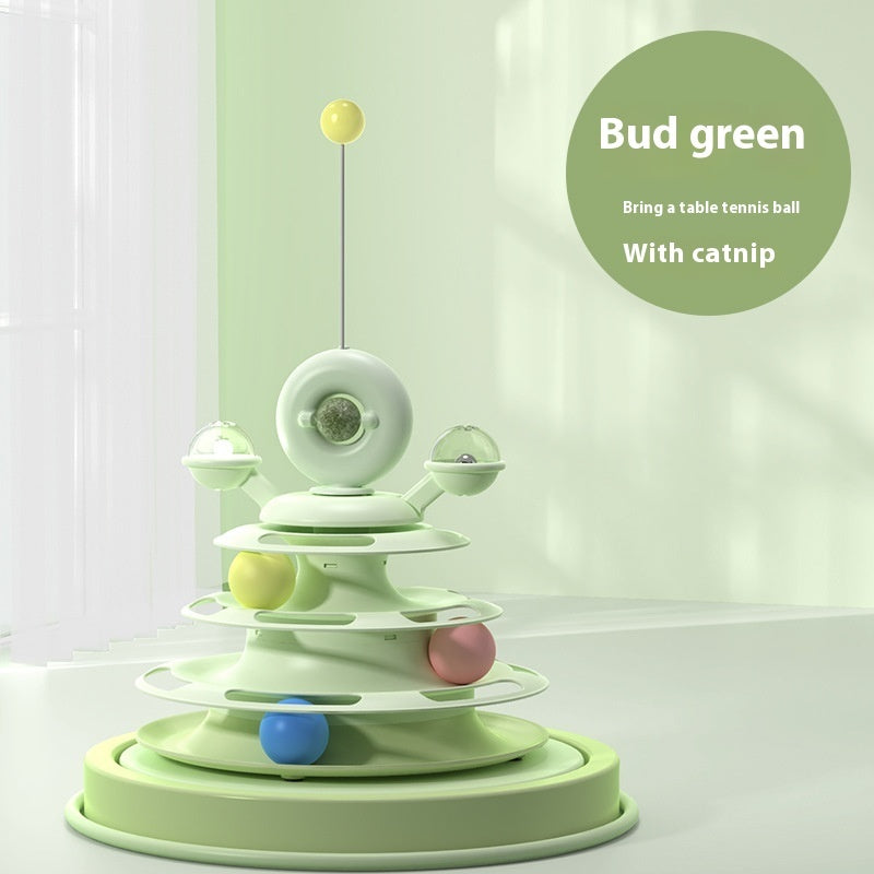 Cat toy tower green with rotating discs and colorful balls, Sell My Stuff on Tampa Home & Garden Store