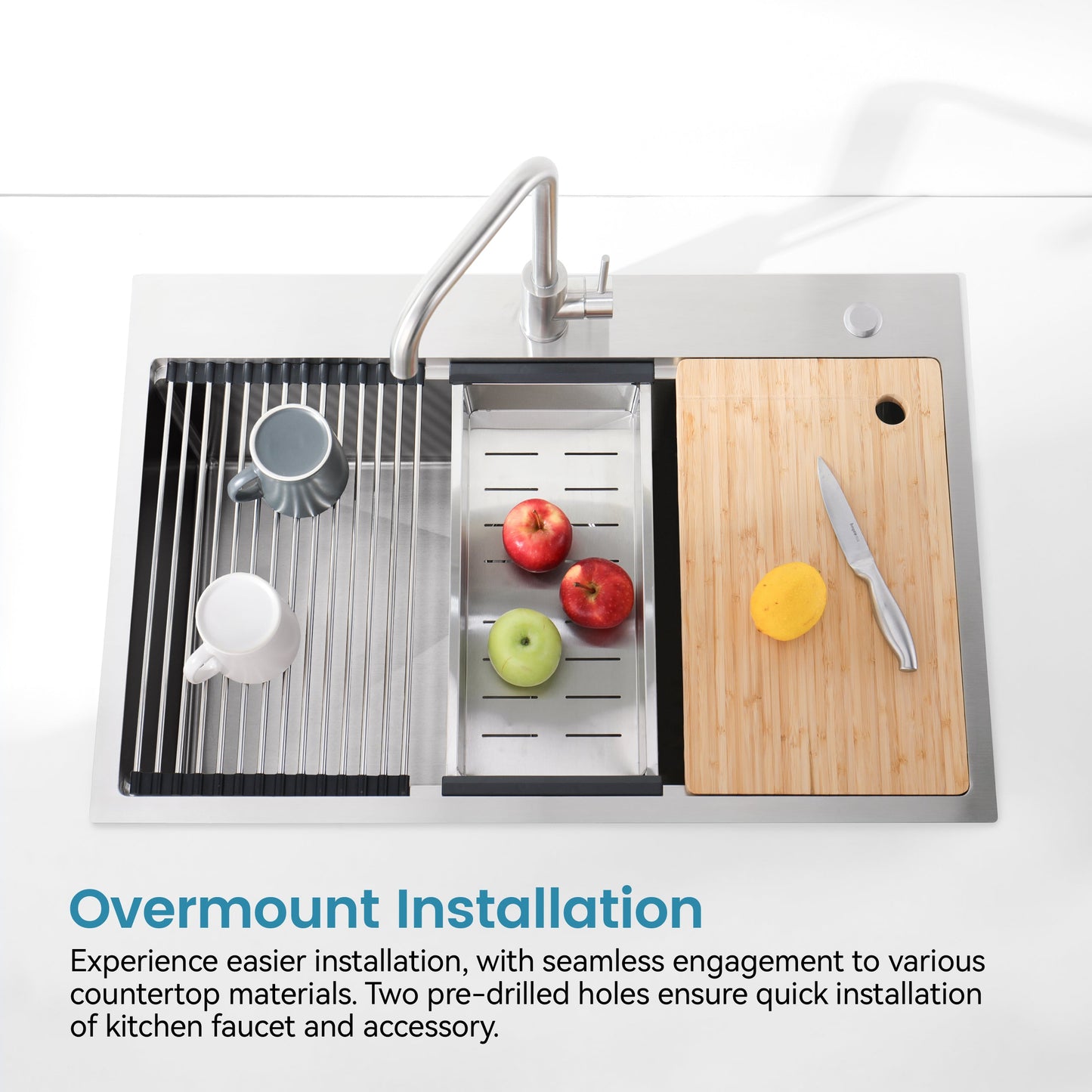 Modern Brushed Stainless Steel Single Bowl Sink