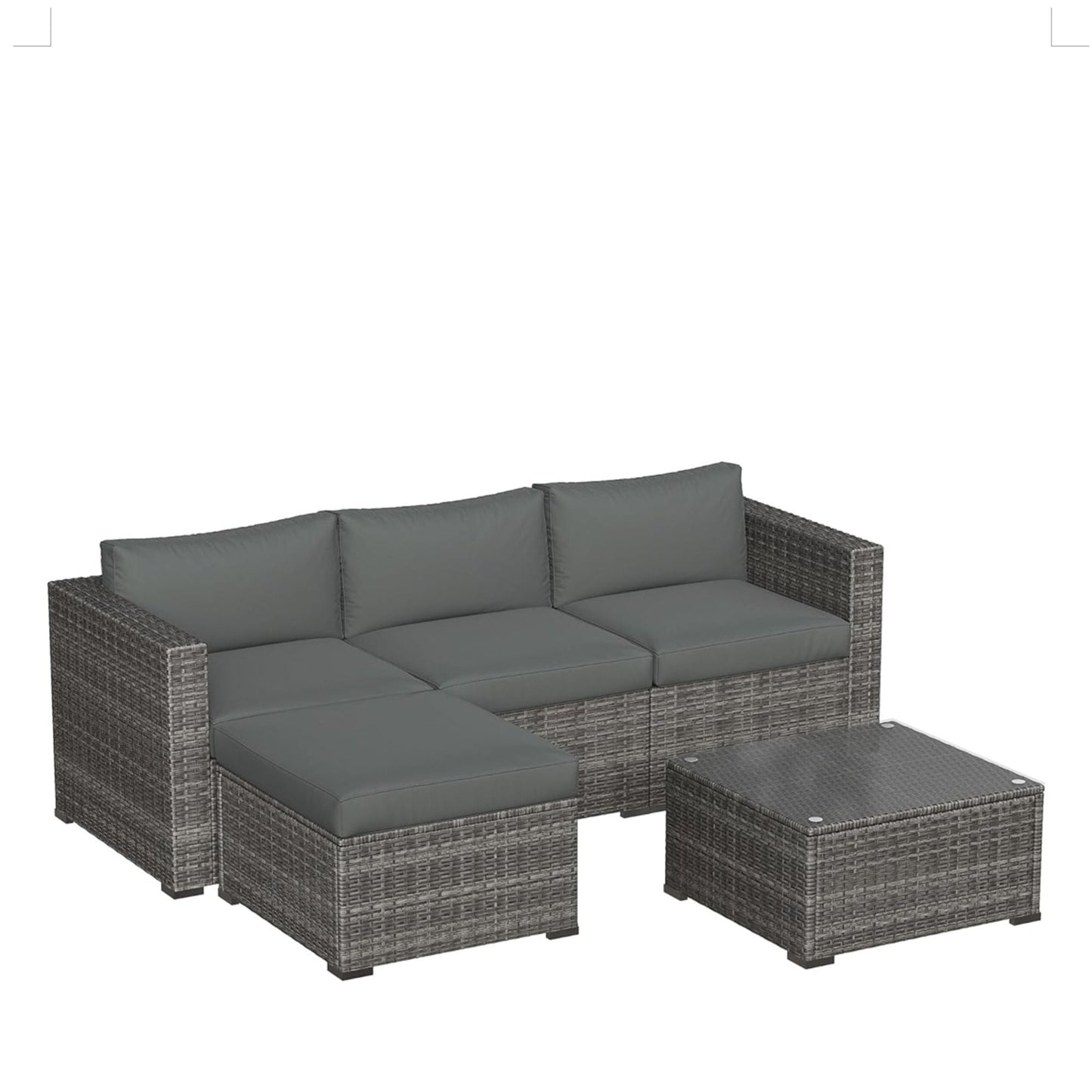 Modern Patio Set With Coffee Table, gray cushions, wicker outdoor sectional by HouseOfZazla on Tampa Home & Garden Store