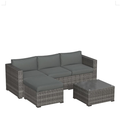 Modern Patio Set With Coffee Table, gray cushions, wicker outdoor sectional by HouseOfZazla on Tampa Home & Garden Store