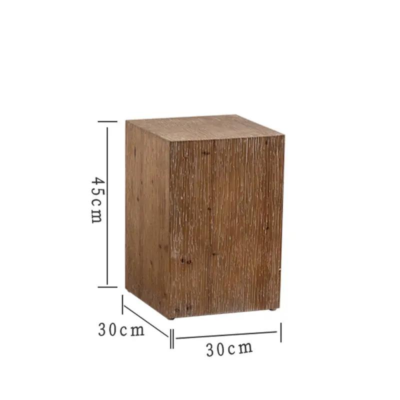 Retro solid wood square side table by FLIPSTYLEZLLC, rustic brown finish, 30x30x45 cm on Tampa Home & Garden Store