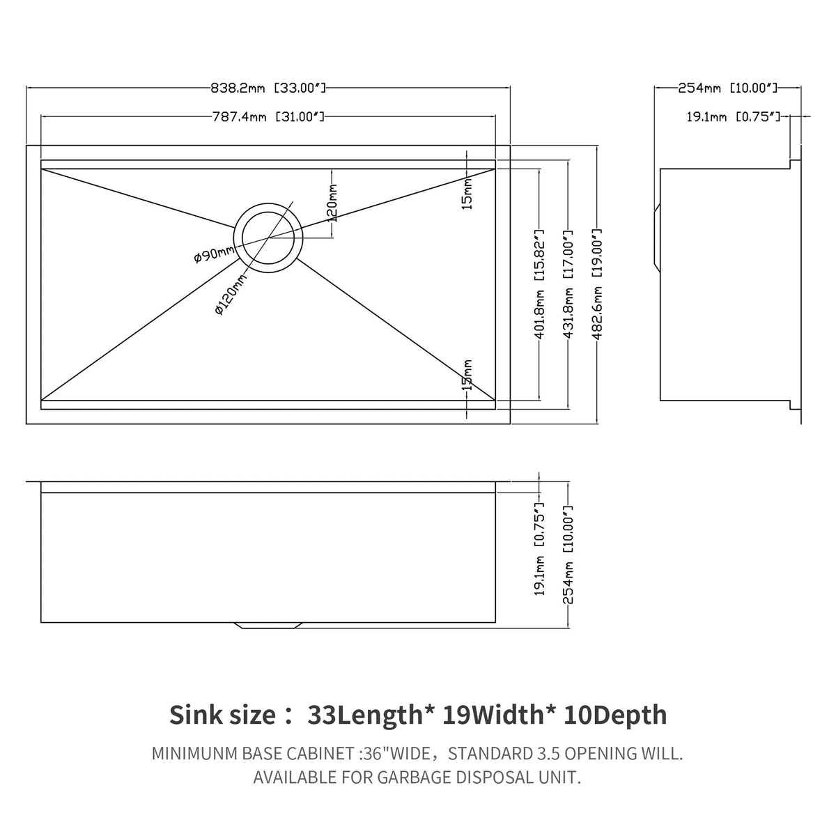 Premium single bowl undermount workstation sink with accessories black 16‑gauge stainless on Tampa Home & Garden Store
