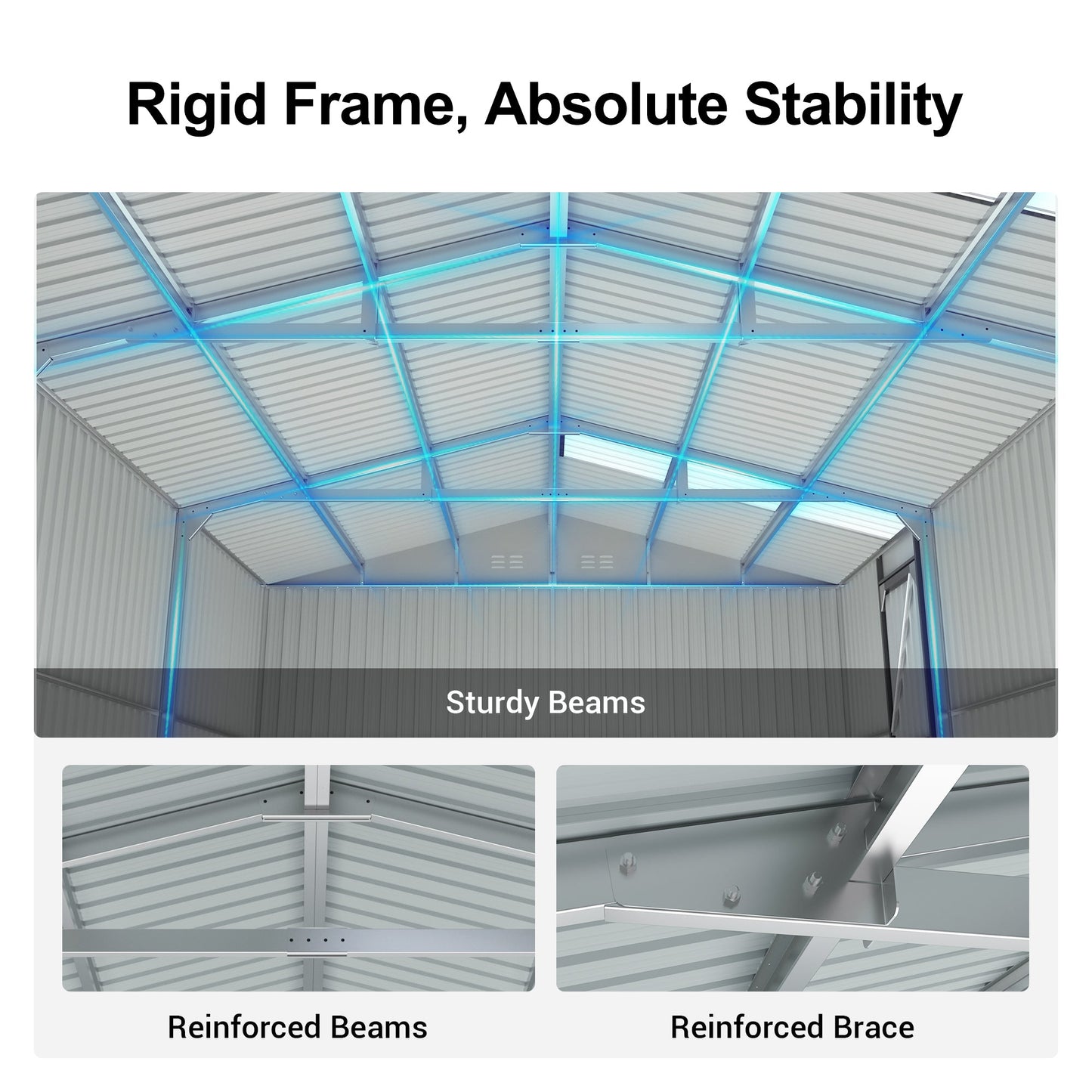 Outdoor Storage Shed 20x13 ft metal shed by HouseOfZazla with rigid frame reinforced beams on Tampa Home & Garden Store