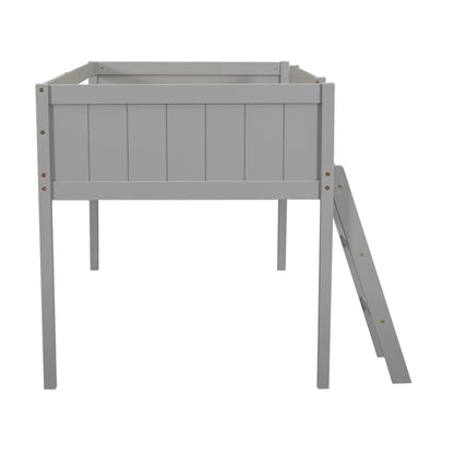 Low loft bed with adjustable ladder in gray finish, HouseOfZazla loft bed from Loft Beds & Bed Frames on Tampa Home & Garden Store