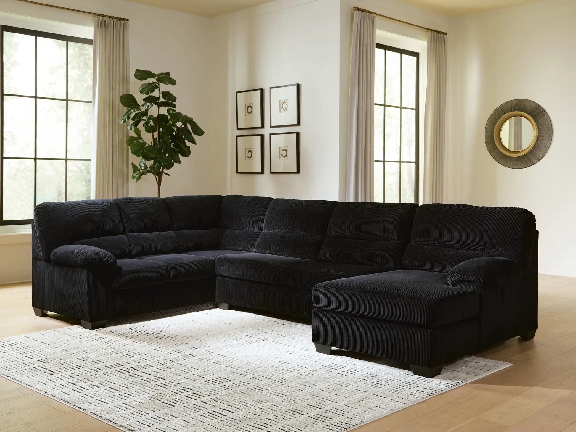SimpleJoy Sectional sofa stationary in dark navy fabric by Unique Piece Furniture on Tampa Home & Garden Store
