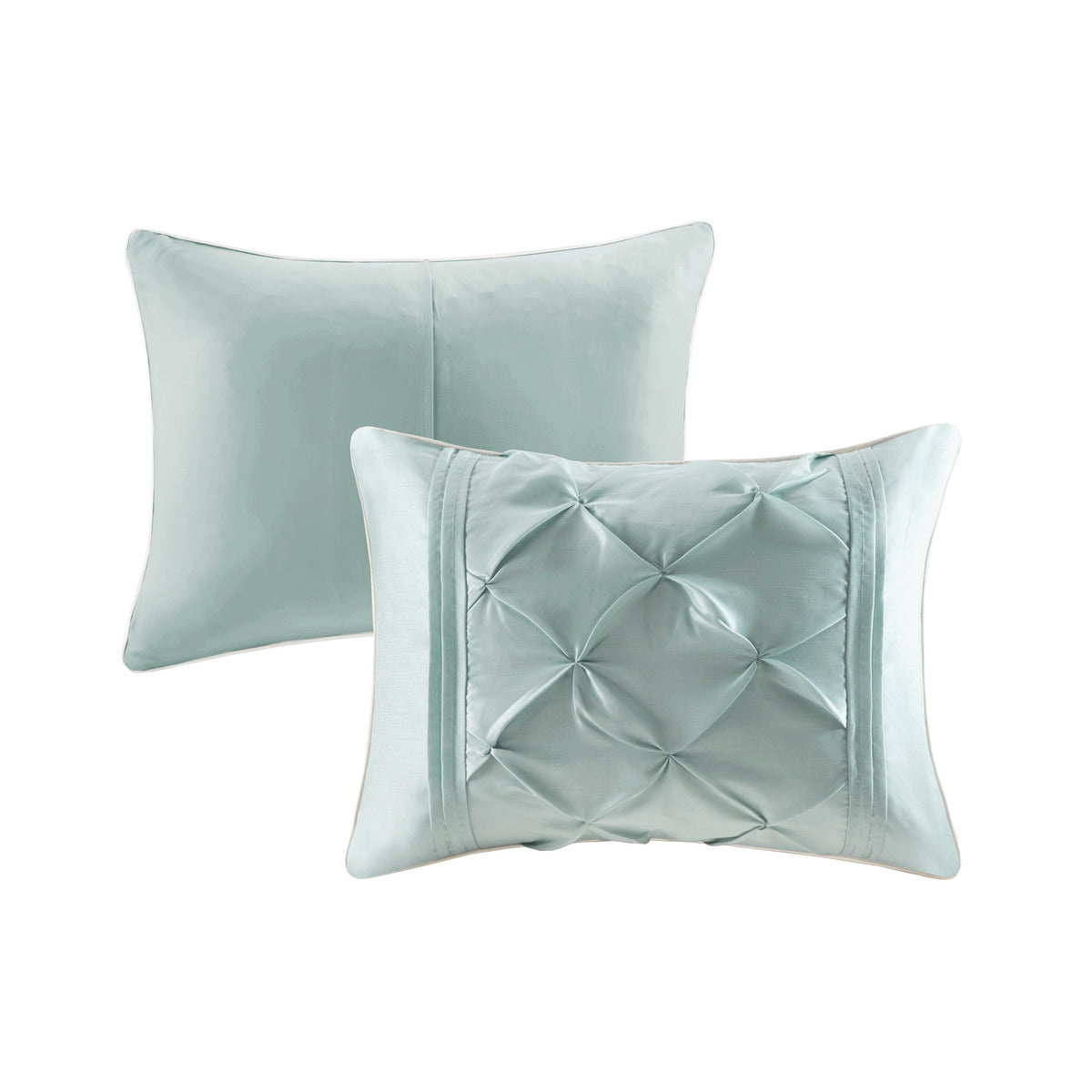 7 Piece Tufted Comforter Set in Seafoam King