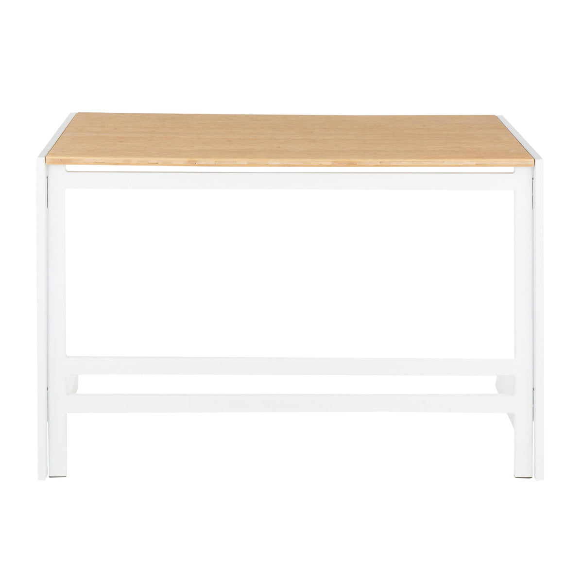 Industrial office desk with natural bamboo top and white frame by HouseOfZazla on Tampa Home & Garden Store
