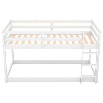 Durable Solid Wood Floor Bunk Bed With Ladder