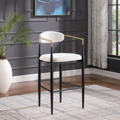 Beige Upholstered Bar Stools For Kitchen Island