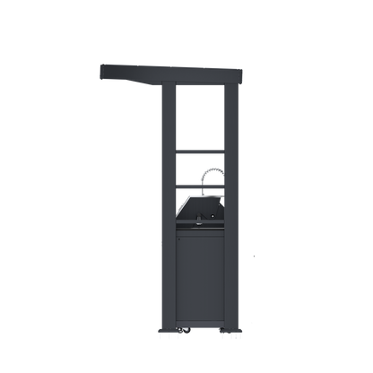 97-Inch 4-Burner Deluxe Stainless Steel Gas Outdoor Grill with dark gray stand on Tampa Home & Garden Store