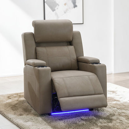 Lugo Power Motion Recliner With Cup Holder Camel