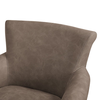 Westly Swivel Accent Chair 360-degree base in brown faux leather upholstery on Tampa Home & Garden Store