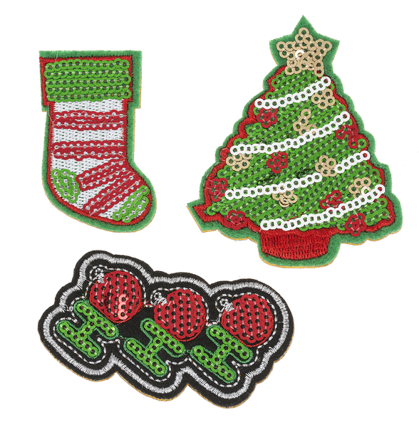 ¡Dale brillo a tu look! Parches navideños - Ho Ho Ho