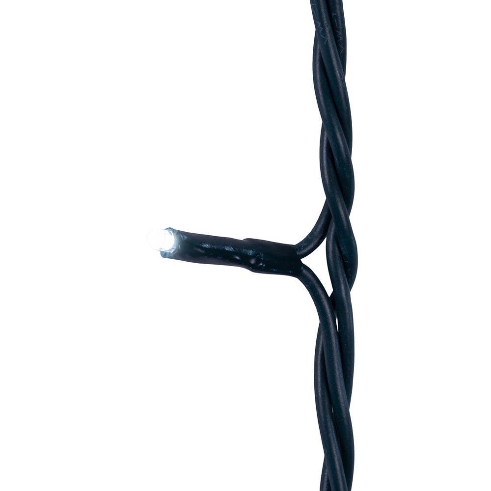 Cadena de luces LED de 300 luces y 3 mm con cable verde blanco frío