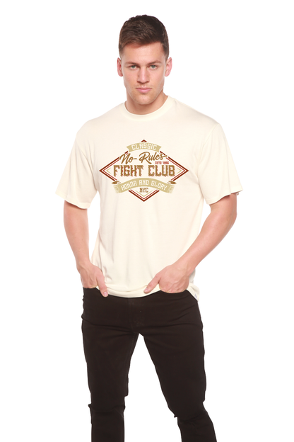 Fight Club men's bamboo viscose organic cotton graphic T-shirt cream with red Spun Bamboo on Tampa Home & Garden Store
