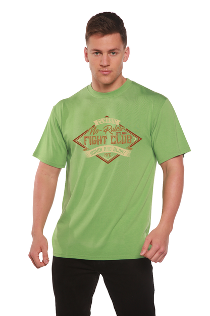 Fight Club tee, men's lime-green bamboo viscose/organic cotton short sleeve by Spun Bamboo on Tampa Home & Garden Store