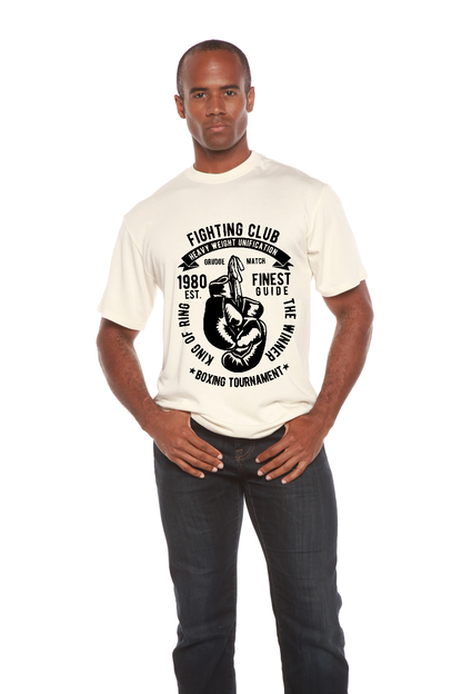 Fighting Club men's bamboo viscose/organic cotton short sleeve graphic tee cream by Spun Bamboo on Tampa Home & Garden Store