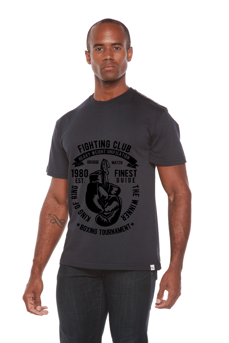 Fighting Club men's graphic tee charcoal bamboo viscose/organic cotton by Spun Bamboo on Tampa Home & Garden Store