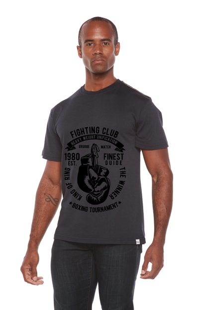 Fighting Club men's graphic tee charcoal bamboo viscose/organic cotton by Spun Bamboo on Tampa Home & Garden Store