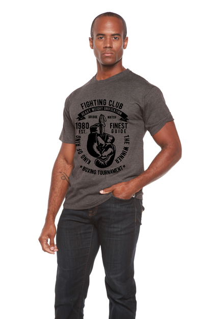 Fighting Club men's graphic tee by Spun Bamboo charcoal heather gray on Tampa Home & Garden Store