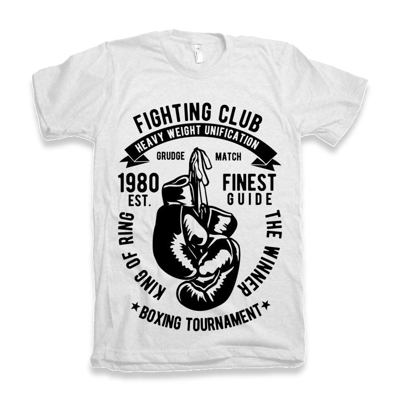 Fighting Club men's bamboo viscose/organic cotton tee white boxing glove Spun Bamboo on Tampa Home & Garden Store