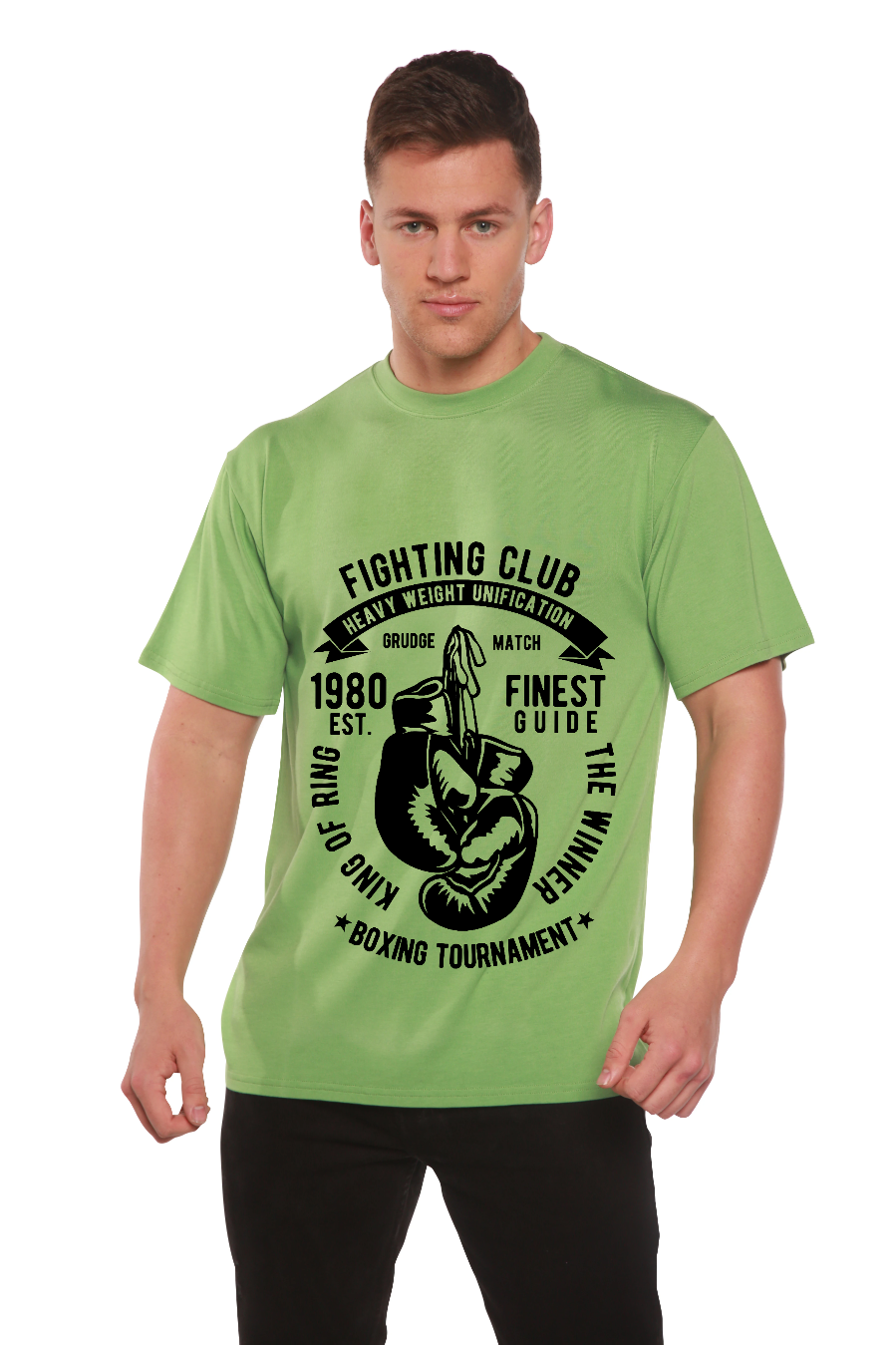 Fighting Club tee by Spun Bamboo, bamboo viscose/organic cotton with boxing glove design on Tampa Home & Garden Store