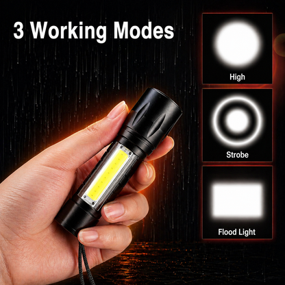 Powerlite Mini handheld torch by Killz Products, compact black LED flashlight with 3 modes on Tampa Home & Garden Store