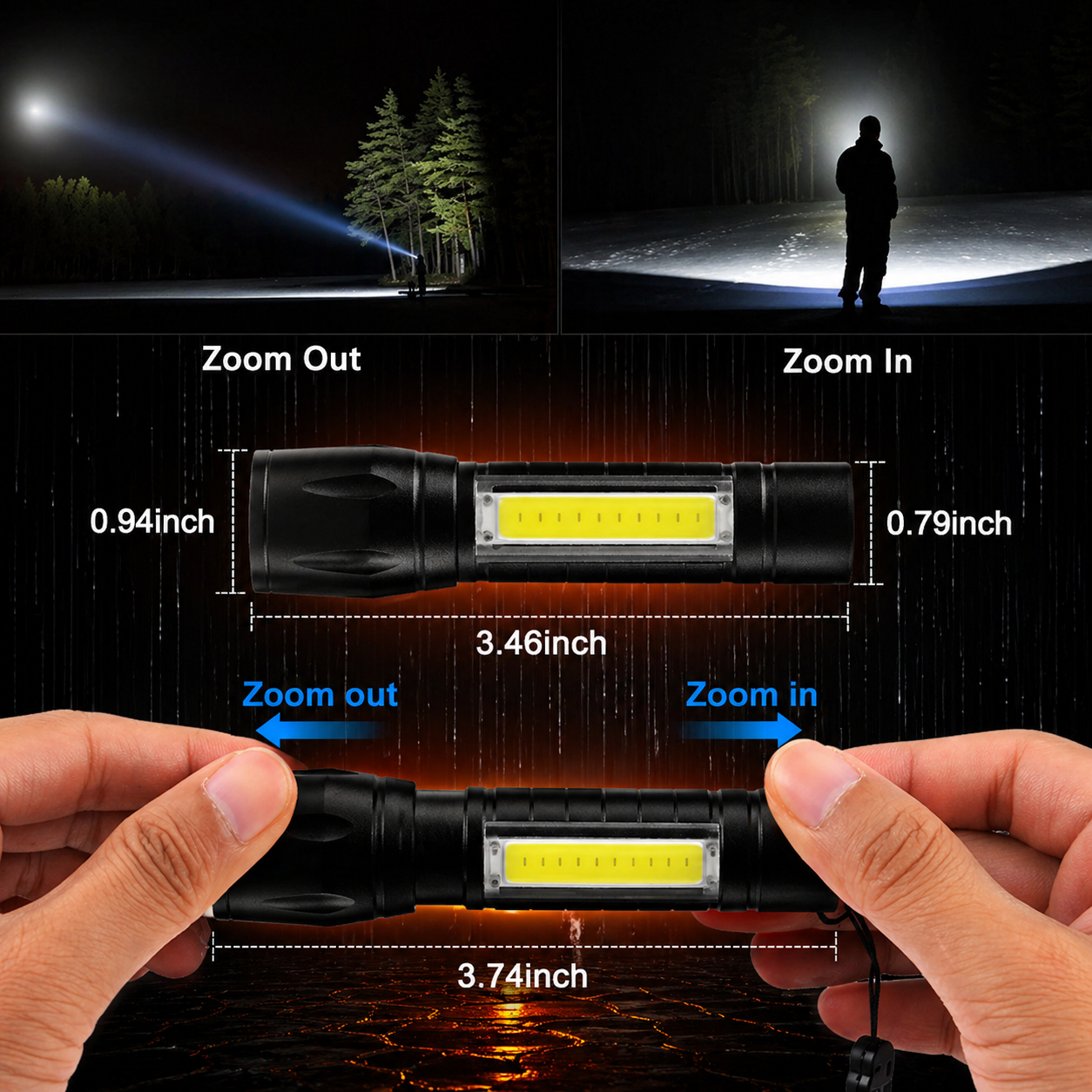Powerlite Mini handheld torch by Killz Products with yellow LED panel in a black body on Tampa Home & Garden Store