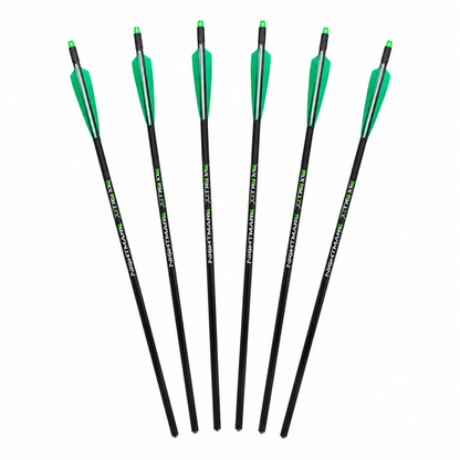 Nightmare Xtreme Carbon Crossbow Bolts 6pk, 20in, black shafts, green fletching Killz Products on Tampa Home & Garden Store
