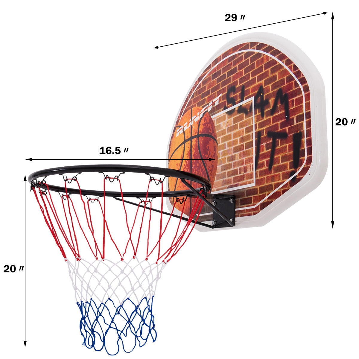 Wall mounted basketball backboard with hoop and 2 nets by DirectDeals on Tampa Home & Garden Store