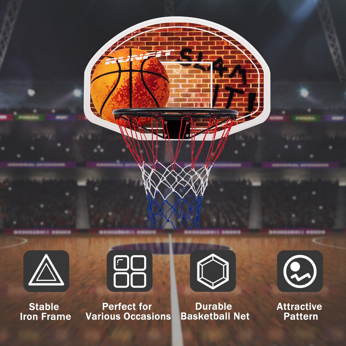 Wall Mounted Fan Backboard with Basketball Hoop by DirectDeals, includes 2 nets on Tampa Home & Garden Store