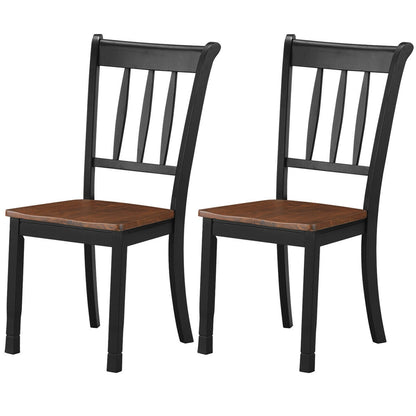 2 sillas de comedor de madera maciza con respaldo de huso Whitesburg, color negro