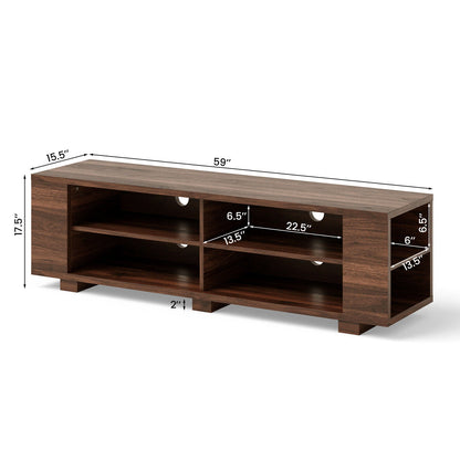 Mueble TV de Madera para Almacenamiento y Entretenimiento, 59 Pulgadas, Nogal
