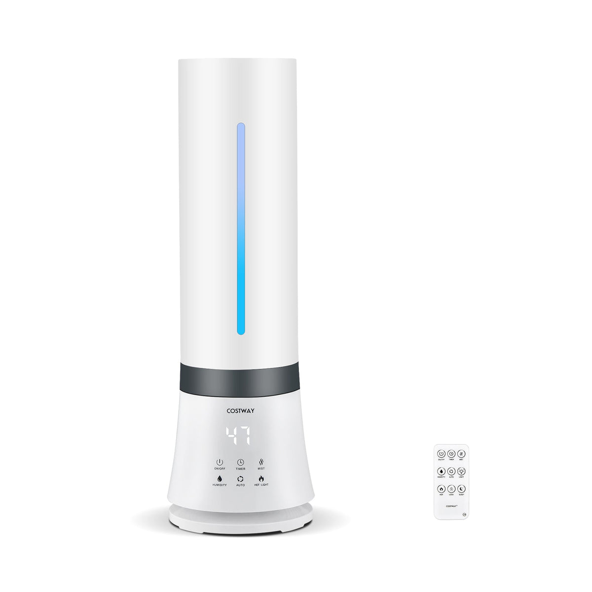 Costway 5.5L cool mist humidifier with remote, white body and blue water gauge with 12h timer on Tampa Home & Garden Store