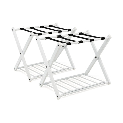 Juego de 2 maleteros plegables de metal – Negro