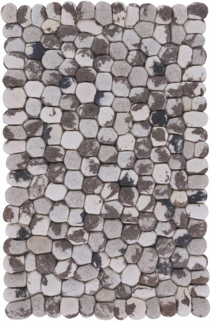 Fillmore Area Carpet rug with pebble stone pattern in gray and tan shades Boutique Rugs on Tampa Home & Garden Store
