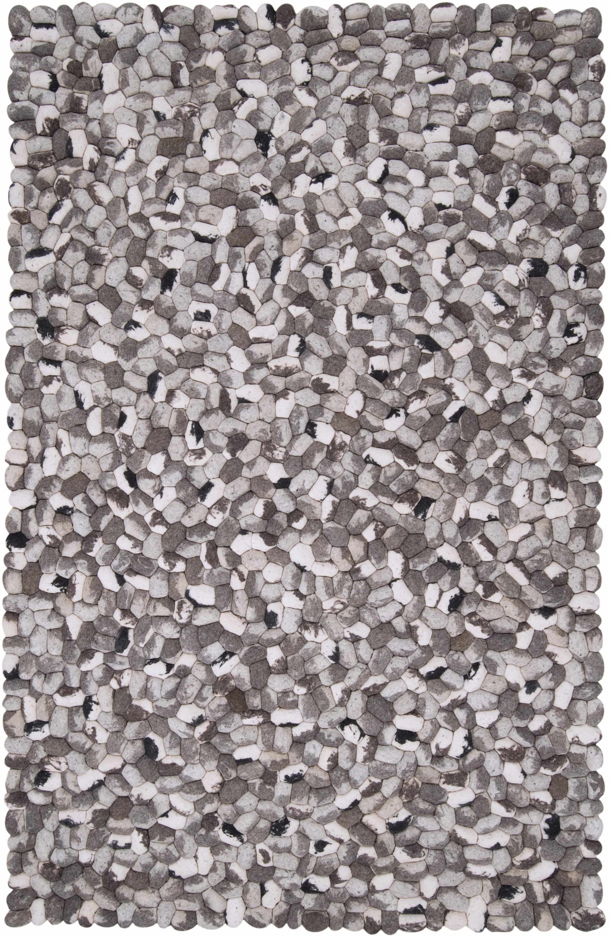 Fillmore Area Rug gray and white pebble mosaic by Boutique Rugs clearance on Tampa Home & Garden Store