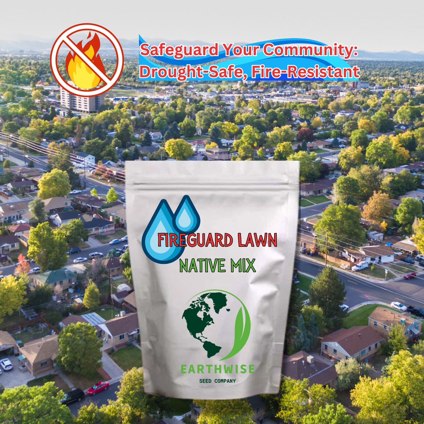 Fireguard Lawn Native Mix - Césped resistente al fuego