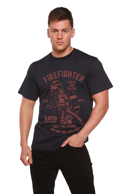 Mens firefighter graphic tee navy bamboo viscose/organic cotton short sleeve by Spun Bamboo on Tampa Home & Garden Store