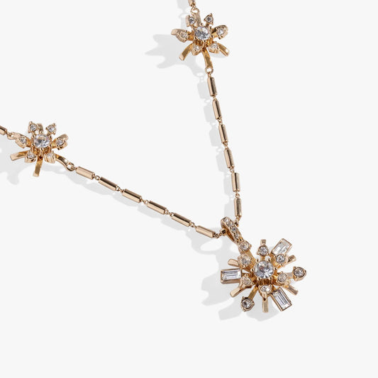 Festive Sparkle Inline Pendant Necklace in gold-tone with clear crystals by ALEX AND ANI on Tampa Home & Garden Store