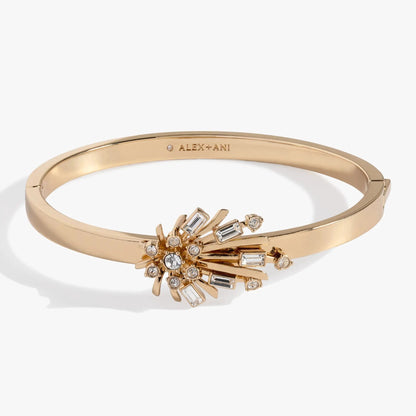 Festive Sparkle Hinge Bangle With Crystals