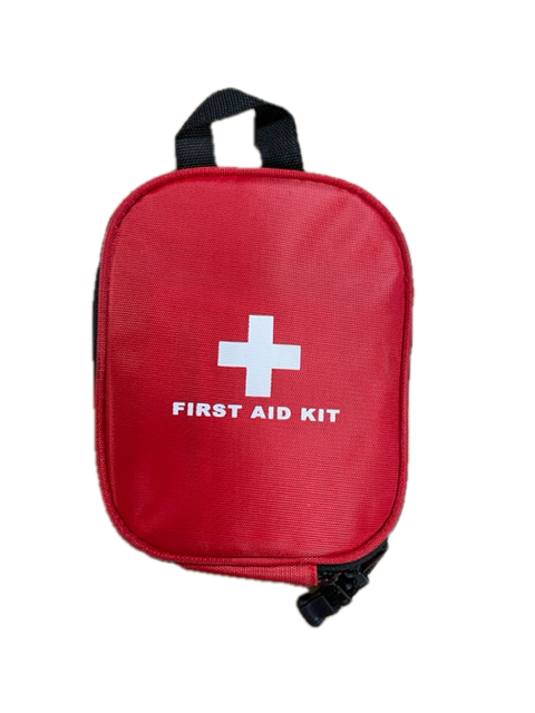 Red first aid kit pouch with white cross on front on Tampa Home & Garden Store