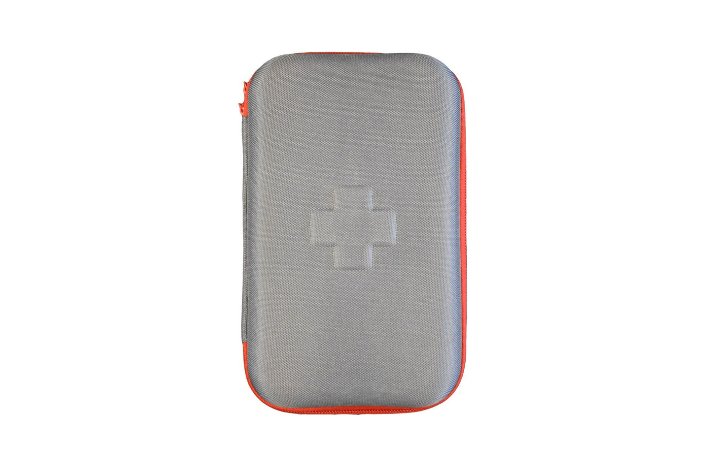 First Aid Kit case by River Country Gear, gray with red zipper and embossed cross on Tampa Home & Garden Store