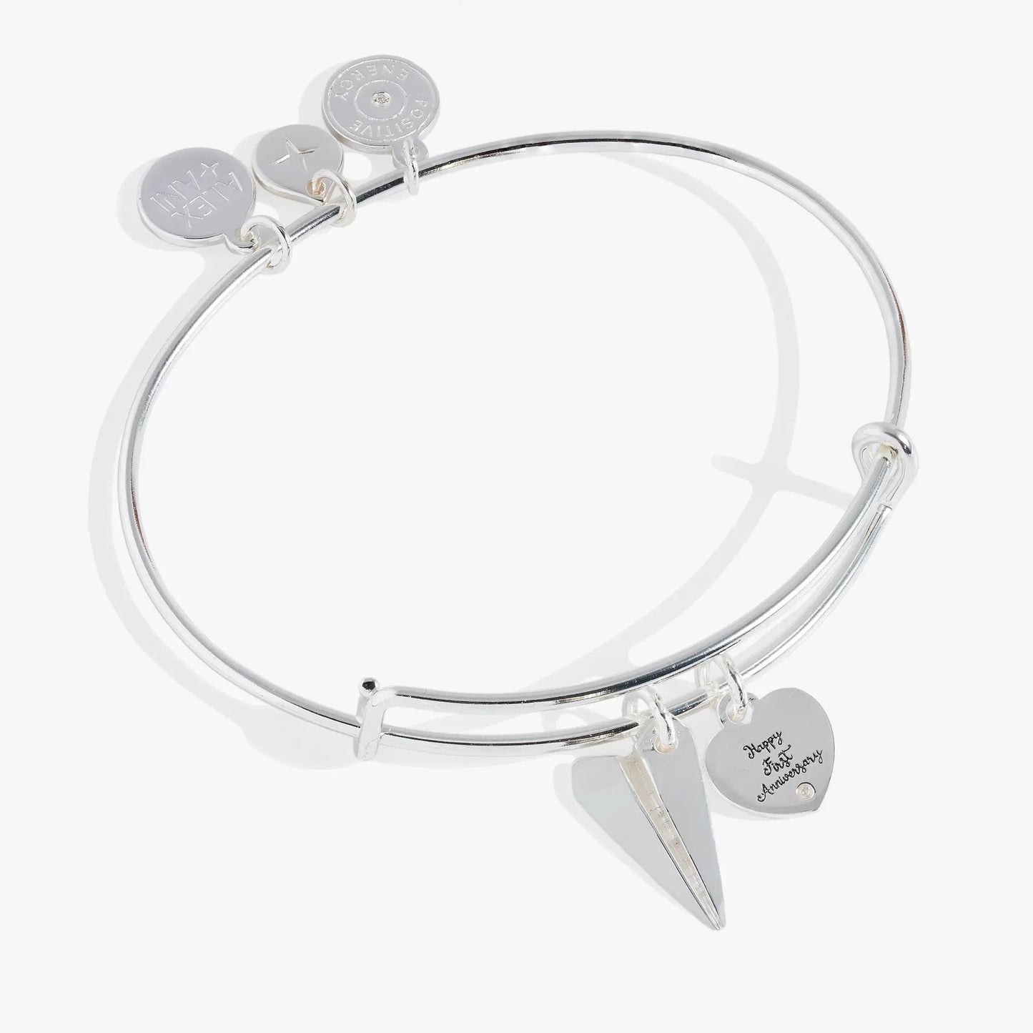First Anniversary Paper Bangle with Plane Charm