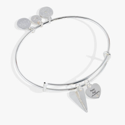 First Anniversary Paper Bangle with Plane Charm