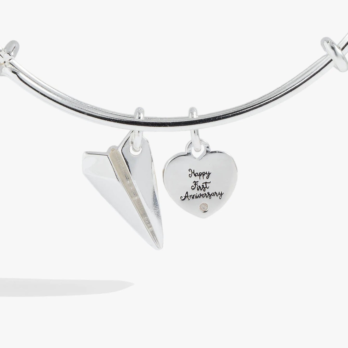 First Anniversary Paper Bangle with Plane Charm