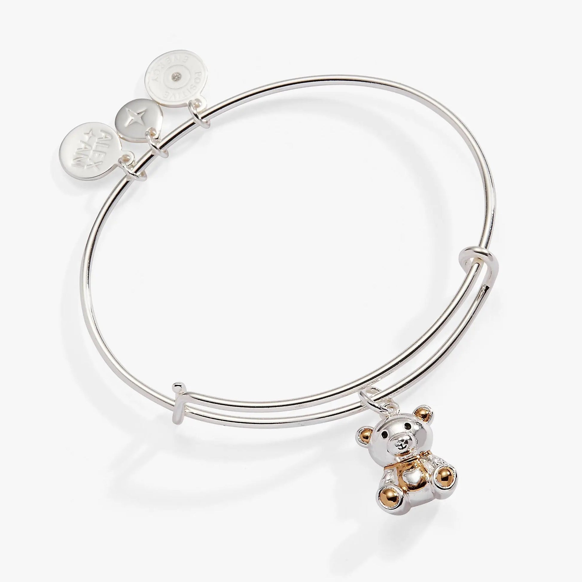 Baby's First Hanukkah Bracelet by ALEX AND ANI silver-tone bangle with disc charms and star motifs on Tampa Home & Garden Store