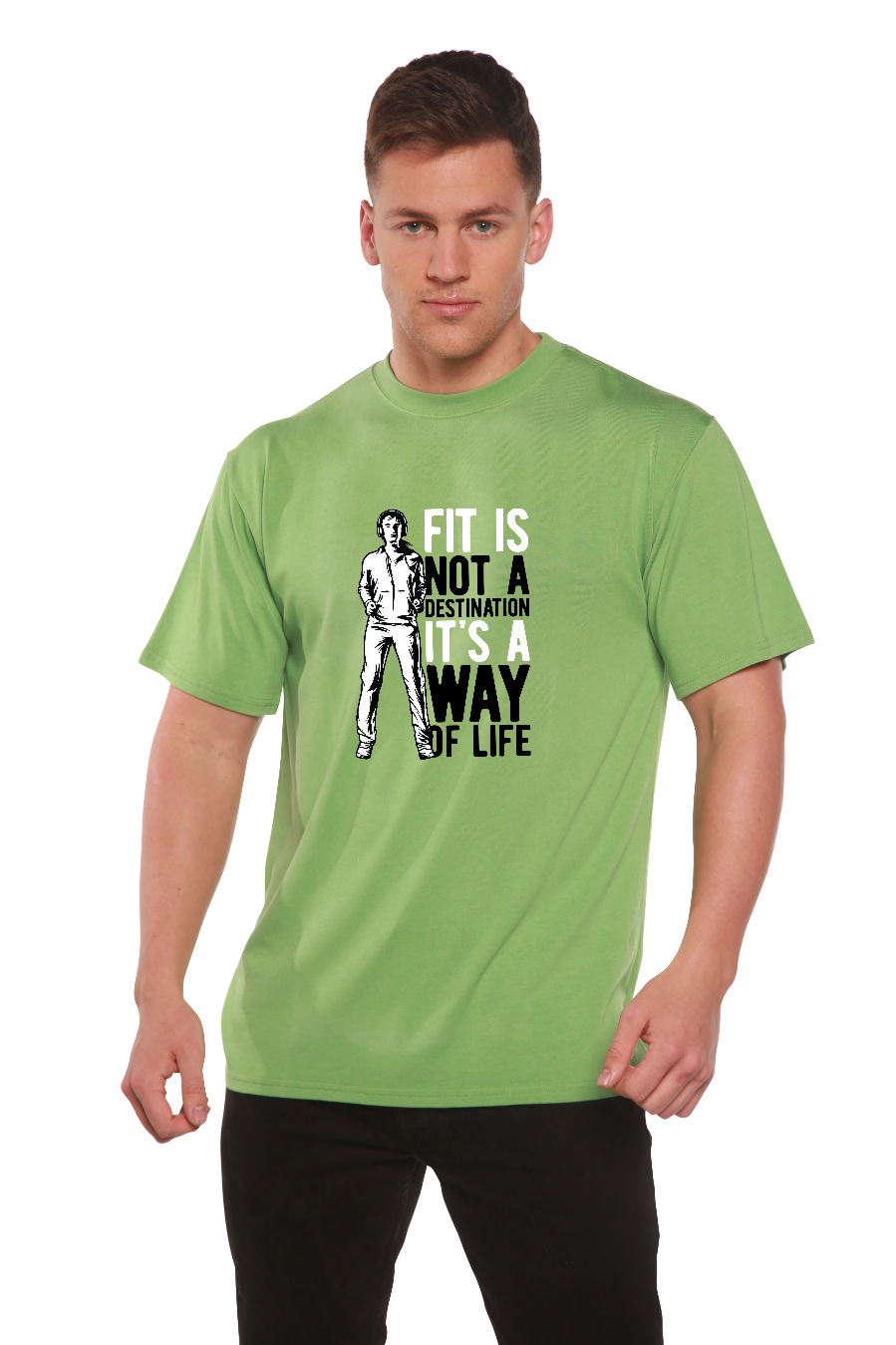 Men's green bamboo viscose/organic cotton short sleeve graphic T-shirt with typography on Tampa Home & Garden Store