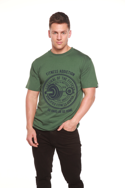 Fitness Addiction men's bamboo viscose organic cotton graphic T-shirt green by Spun Bamboo on Tampa Home & Garden Store