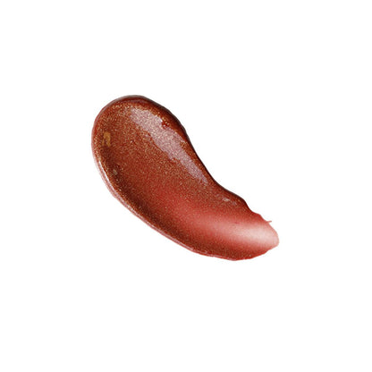 theBalm Purseworthy Lip Gloss swatch in copper-red with gold shimmer on Tampa Home & Garden Store